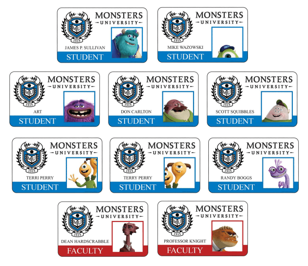 MU-IDcards monsteruniversitywallpaper.com